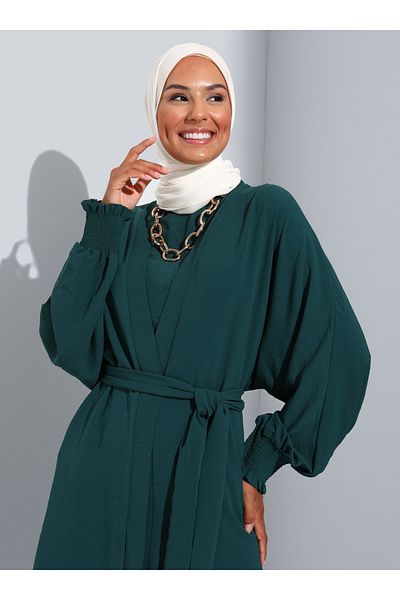Refka Cap&pants&blouse Triple Aerobin Set - Dark Emerald -