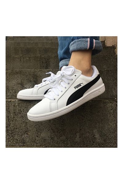 Puma Unisex Δερμάτινα Αθλητικά Παπούτσια Smash - Λευκά