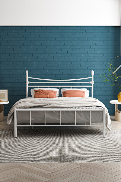 FANO Liberty Ferforje Karyola Beyaz Çift Kişilik Metal Yatak 140x190, 140x200, 150x200, 160x200