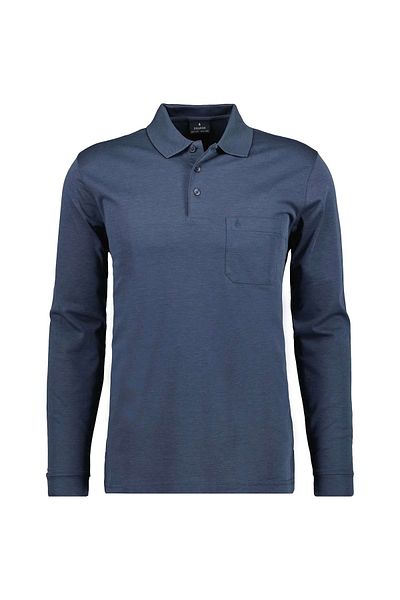 Ragman Herren Langarm-Poloshirt - Soft Knit Polo Knopf Langarm, Baumwollmischung, Knopfleiste, Easy