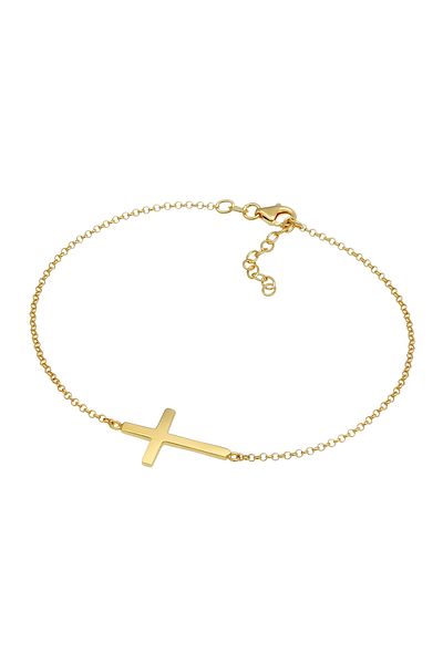 ELLI Fußschmuck Kreuz Religion Glaube Filigran Trend 925 Silber