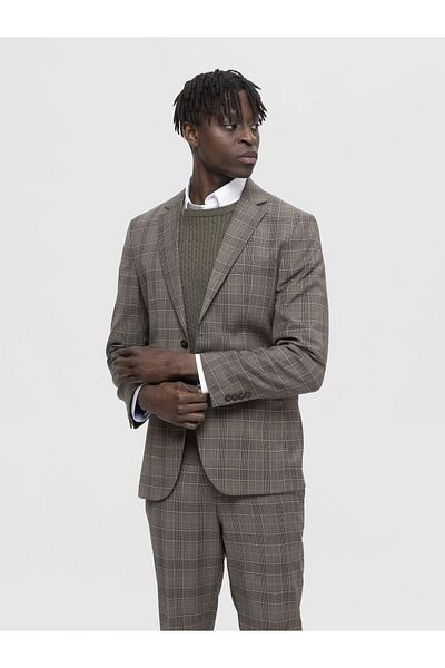 Selected Homme Einreihiger Blazer Karierter