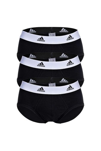 adidas Herren Slip, 3er Pack - Slips, Active Flex Cotton, Logo, einfarbig