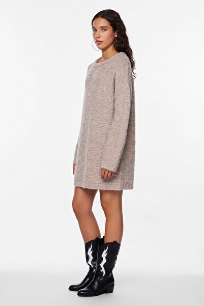 PIECES Pcsua Ls O-Deck Pulover Knit Dress Bc