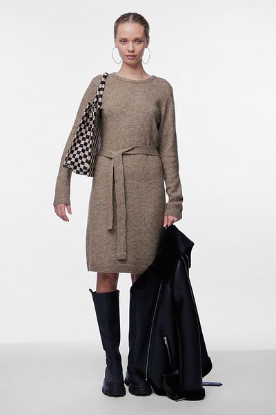 PIECES Pcjulıana Ls O-Neck Knit Dress Noos Bc