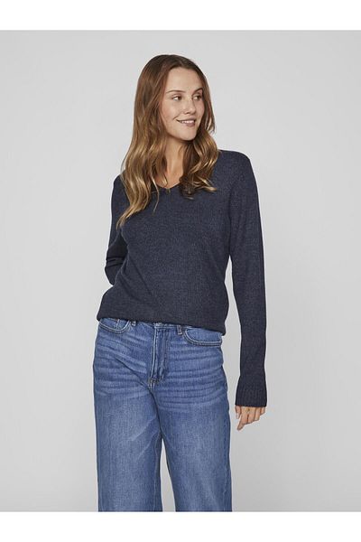 VILA Strickpullover V-Ausschnitt-