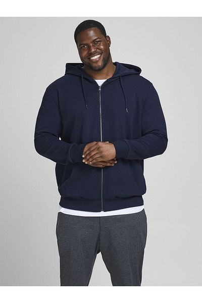 Jack & Jones Plus Büyük Beden Kapüşonlu Üst durchgehender Reißverschluss