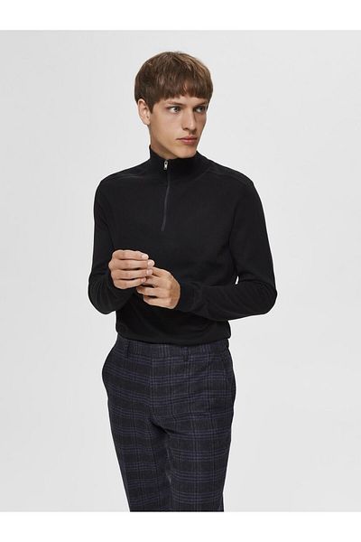 Selected Homme Strickpullover mit halbem Reißverschluss