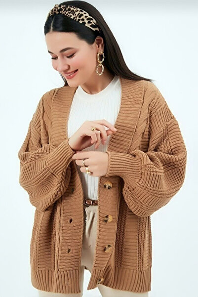 CoolLook Πλεκτό πουλόβερ με λαιμόκοψη σε σχήμα V και μοτίβο με ρίγες, μακρύ φ...