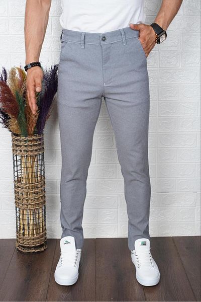 SENDORY NEW SEASON 100% KOTON CANVAS GABARDIN SLIM FIT CUT PANTS KNSPNT101