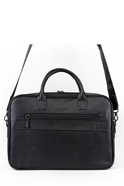 deridense Hakiki Deri Laptop & Evrak Çantası Siyah