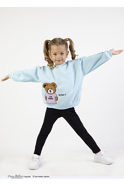 Harika KIDS Kız Çocuk Orta Kalınlıkta Baskılı Örme Basic Taytlı Alt Üst Takımı