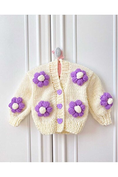 BİLGEM BUTİK كارديجان محبوك يدويًا للأطفال والرضع