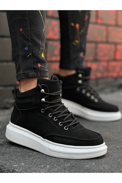 BZ Moda B0994 BT Lace-Up Ορθοπεδική Σόλα Ανδρικές Χειμερινές Μπότες Αδιάβροχες και Ψυχρές Suede Μαύρες