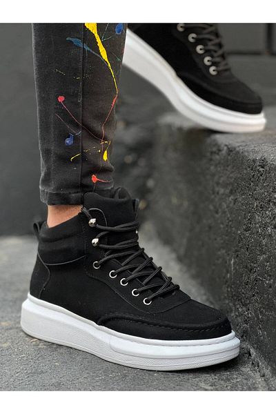 BZ Moda B0994 BT Lace-Up Ορθοπεδική Σόλα Ανδρικές Χειμερινές Μπότες Αδιάβροχες και Ψυχρές Suede Μαύρες