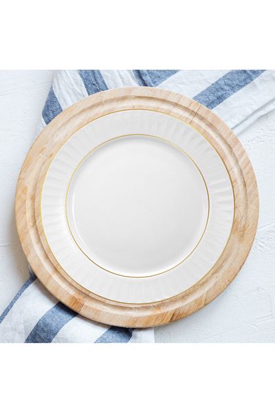 Güral Porselen 6-Piece Pearl 25 cm Serving Plate Matte Net