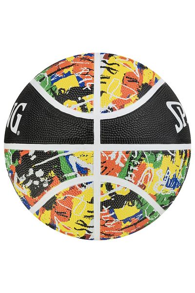 SPALDING Graffiti 8 Panel Basketball Ball Performance Outdoor Rubber Surface + Pump + Towel Bracelet