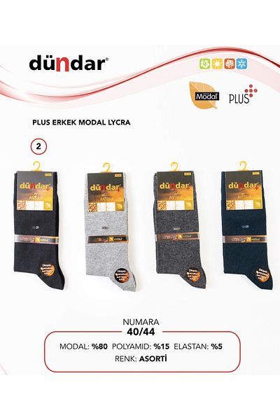 Dündar Men's Mixed Color 12 Pack Modal Socks