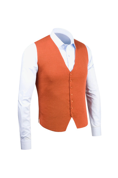 Çizgi Triko Men's Buttoned Sports / Classic Knitwear Knitted Sleeveless Vest Regular Fit