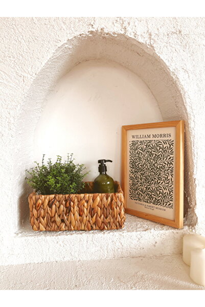 KaiHome 28x18x11cm Organizator de coș dreptunghiular din răchită cu hyacint de apă