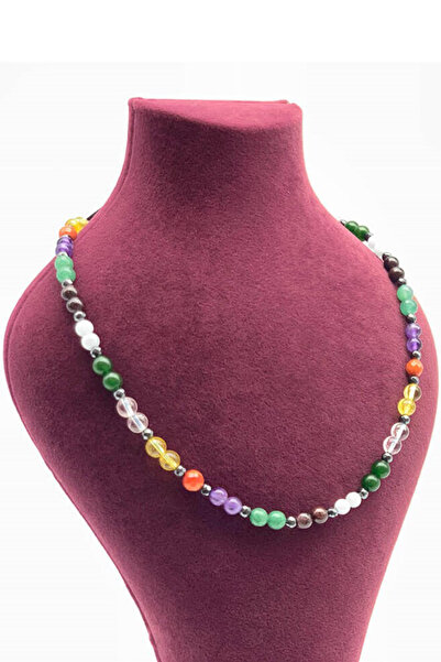 NehirTaş قلادة نجاح الطالب من الحجر الطبيعي (توليب-هيماتيت-جمشت-أفينتورين-سيت...