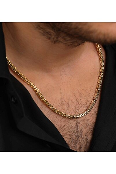 Elis Kuyumculuk İki Renkli Kare Form Zincir