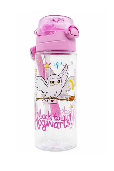 tüftürük Harry Potter Printed Straw and Hanger Lockable Water Bottle Flask 500 ml