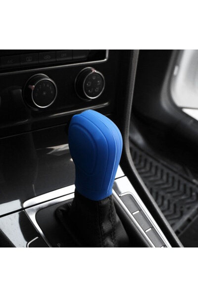 bestuning Vw Passat B8.5 Dsg Silicone Gear Shift Knob Case Blue R Logo