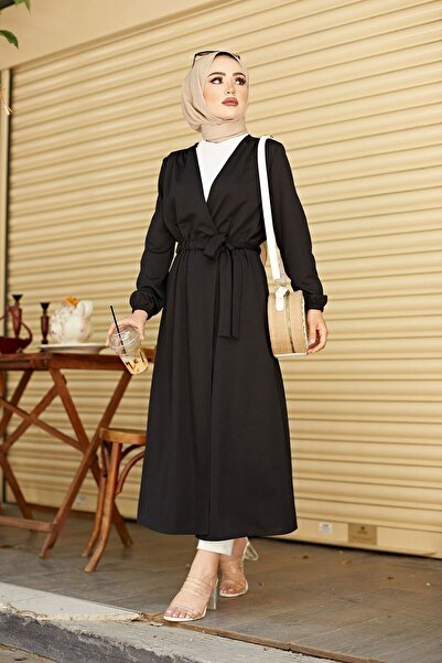 Gülsüm Aydın Kadın Ayrobin Kumaş Bel Bağlama Detaylı Tunik Kap