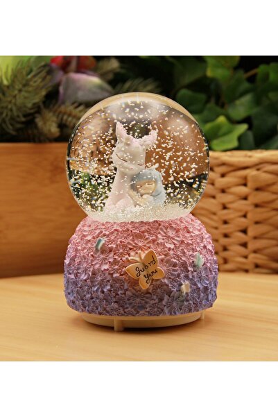 HEDİYEBİZİZ Sevimli Ceylan Işıklı ve Müzikli Kar Küresi Büyük Boy