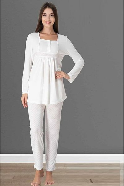 by İGP Set pijama de maternitate alb roz cu caracteristici de alăptare Effortt