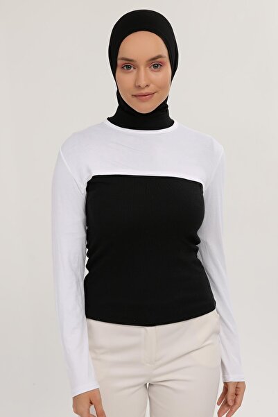 Altobeh Λευκό μανίκι γιακά με λαιμόκοψη