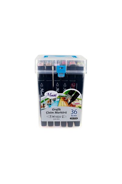 Masis Twin Double Ended Marker Pen Plastic Box Set of 36