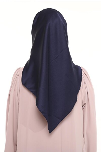 Altobeh Women's Satin Crepe Plain Shiny Evening Dress Scarf-navy blue