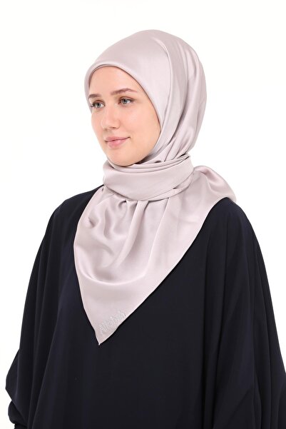 Altobeh Women's Satin Crepe Plain Shiny Evening Dress Scarf-Light Mink