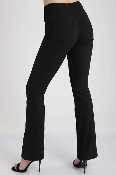 Trn JNS Flare (Foarte Confortabil) Pantaloni Negri Flare Denim Pantaloni Flare Cu Talie Înaltă