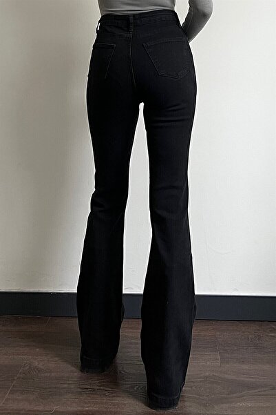 Trn JNS Black Flare (Extra Comfortable) Jeans High Waist Flare Jeans