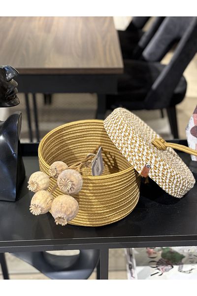 MaVaux Jute Basket - Walnut Covered