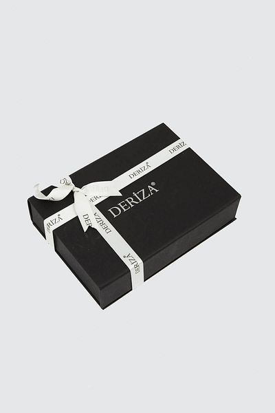 Deriza Комплект мъжки хоризонтален портфейл с колан, кафяв
