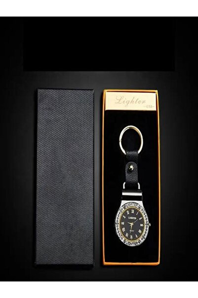 HK GİFT SHOP Akıllı saat çakmak yaratıcı anahtarlık kolye rüzgar geçirmez sessiz şarj çakmak aydınlatma lambası