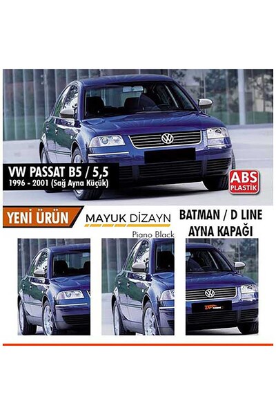 Mayuk Dizayn Volkswagen Passat B5 (1996-2001) Uyumlu Batman Yarasa Ayna Kapağ...