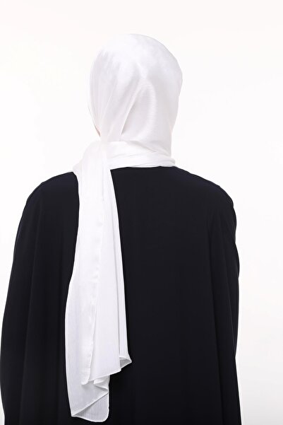 Altobeh Women's Plain Shiny Luxury Yoryo Satin Chiffon Evening Dress Janjan Shawl-light Ecru