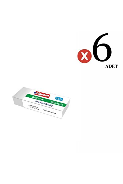 Bigpoint Преміум якість безпиловий ластик білий, набір з 6 штук