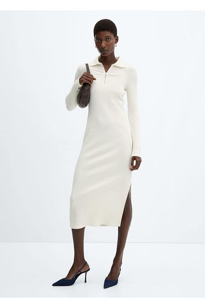 MANGO Woman Zippered collar dress