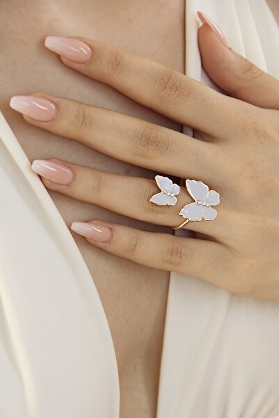 takıtarzım خاتم نسائي على شكل فراشة ليلك قابل للتعديل