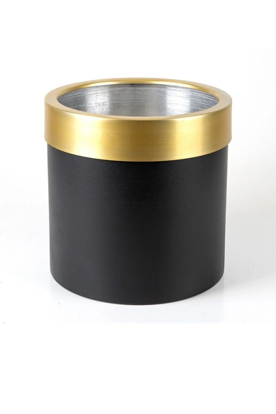 RUZGARCİCEK Rüzgar Yapay Çiçekçilik 30x30 Siyah Gold Saksı
