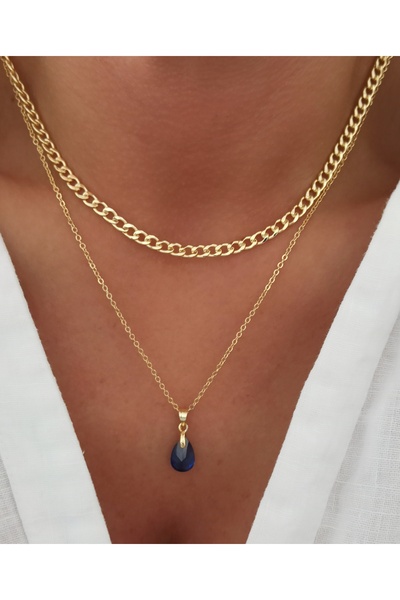 DENİZDENAL Drop model zircon necklace set