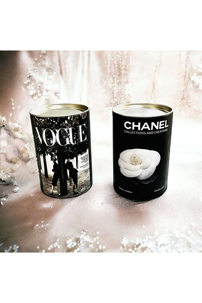 Saccura Decor Cylinder Decorative Box Set of 2, Black Decorative Box Set with Metal Cover