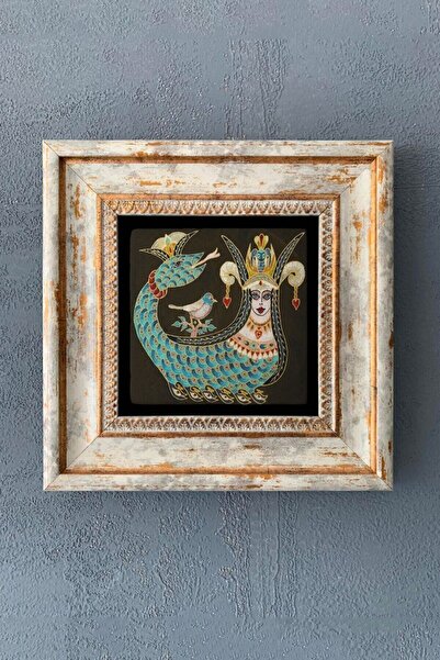 Oscar Stone Decor Şahmeran Tablo-çerçeveli Taş Tablo 20x20 Cm-wall Decor-