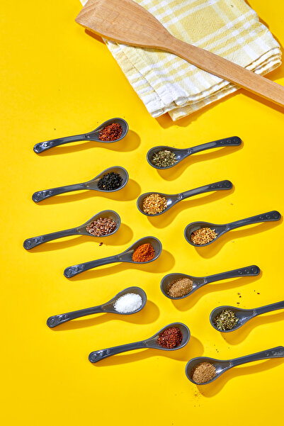 AKAN HOME 12 Adet Servis Ve Baharat Kaşığı - Kahvaltılık Bal Kaşığı Şeker Reçel Servis Kaşığı